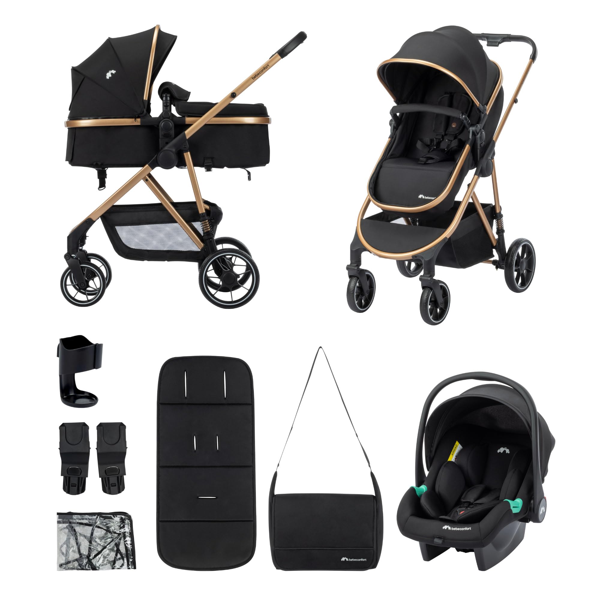 Bebé Confort Zaria Trio passeggino 3 in 1 nero oro i-Size