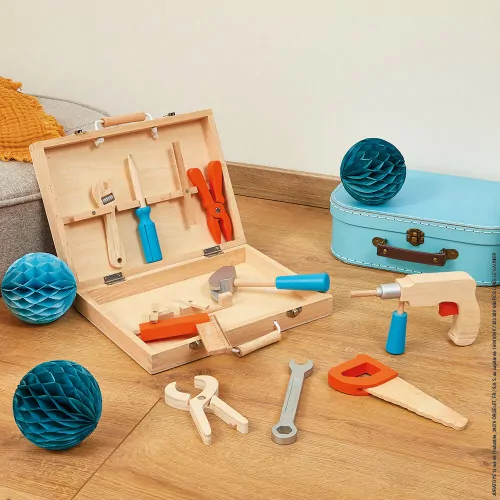 Janod Brico'Kids cassetta attrezzi legno 9 pezzi