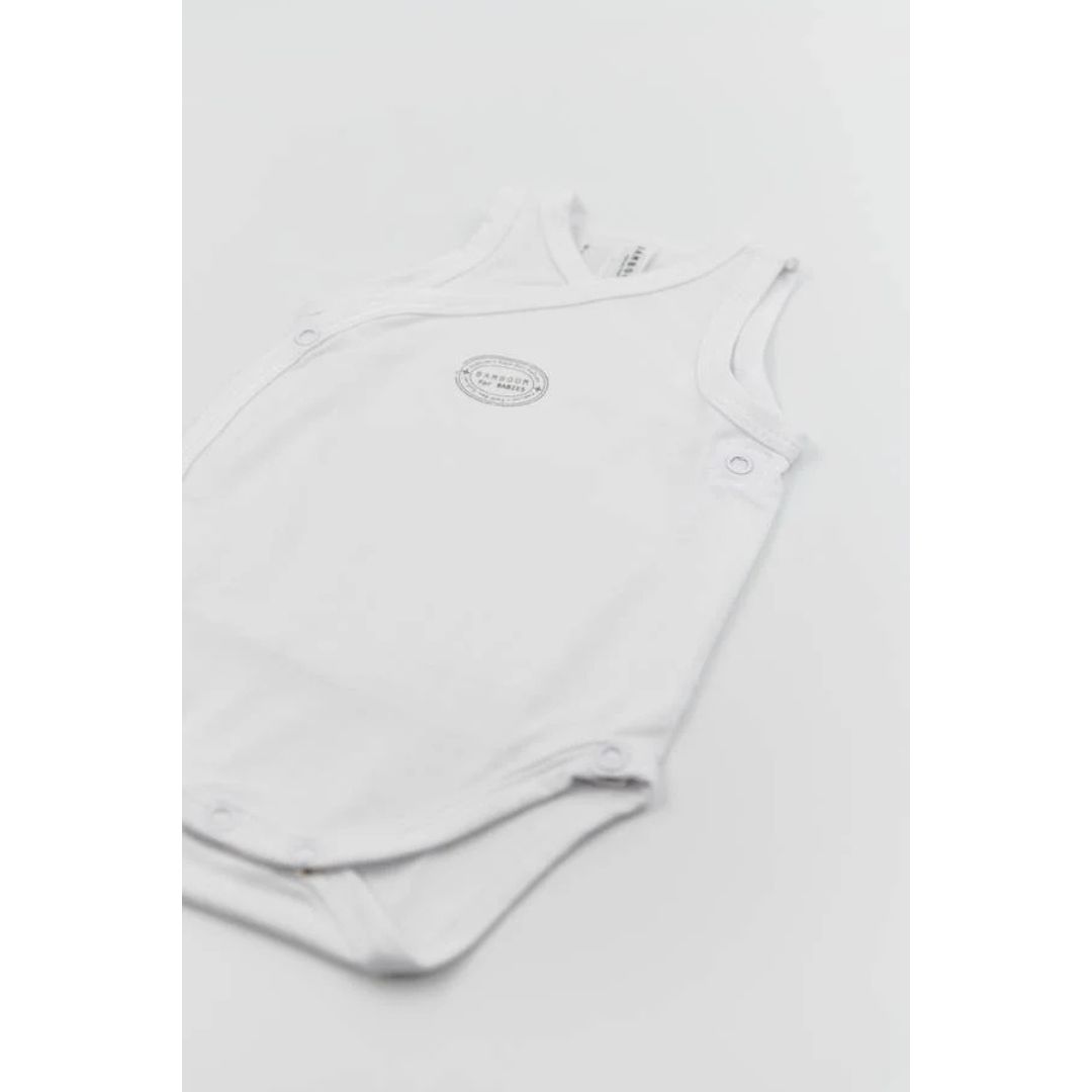 Bamboom Canottiera body neonato canottiera bianco fibra di bambù