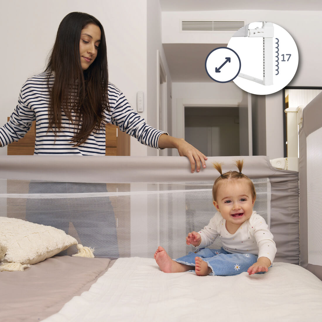 Innovaciones MS Tall+ Barriera Letto 90 cm Alta Lavabile