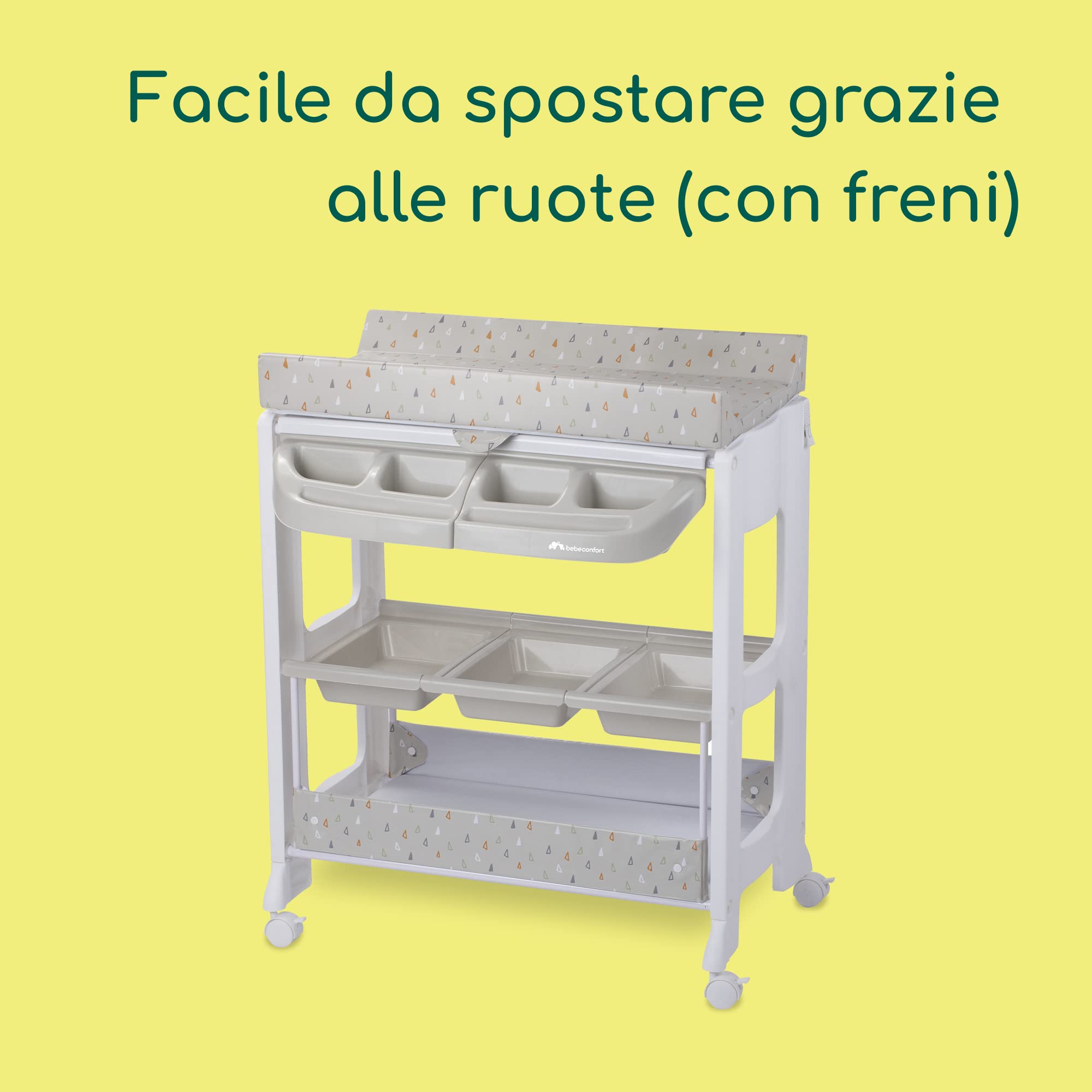 Bebé Confort Dolphy fasciatoio bagnetto Warm Grey con ruote