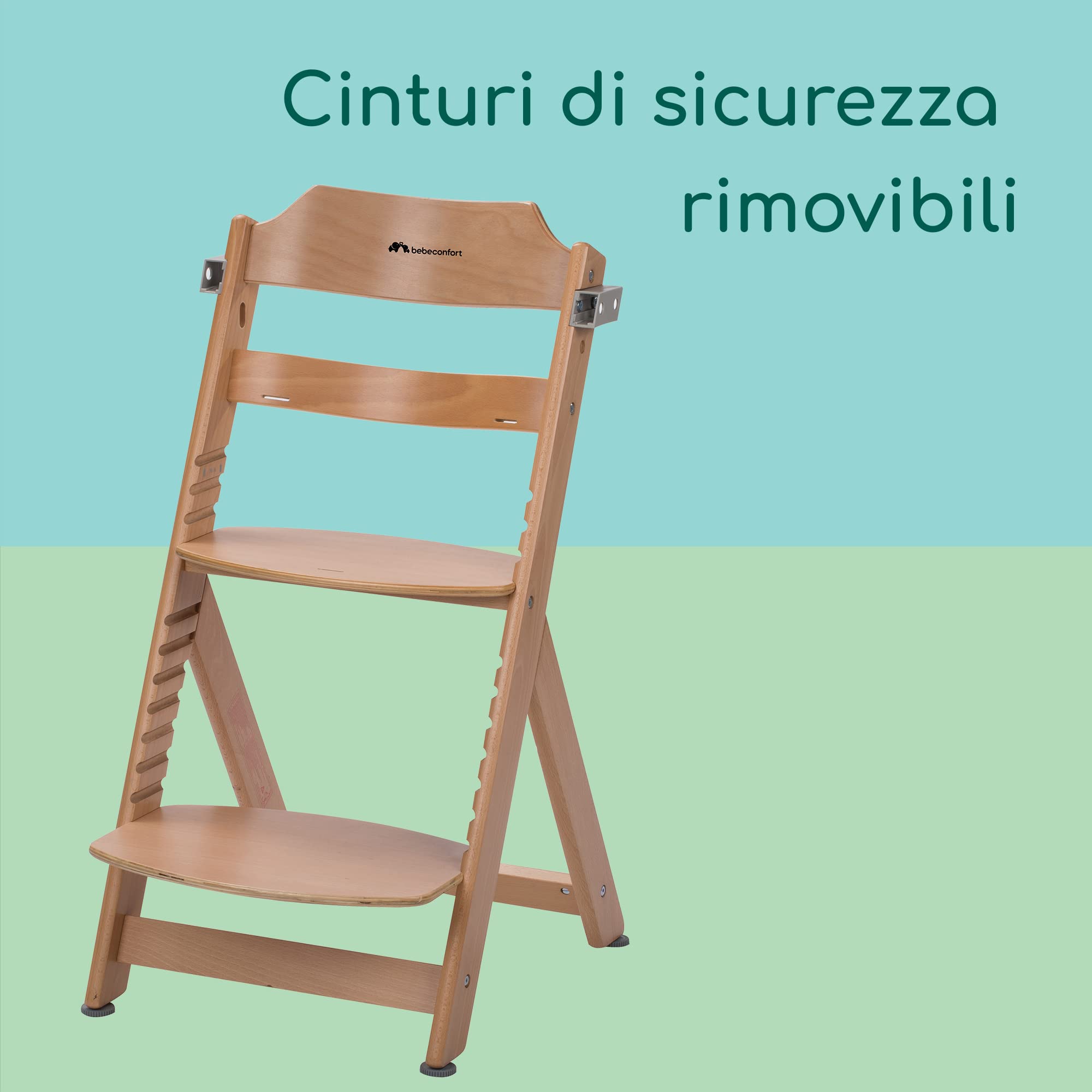 Bebé Confort Timba seggiolone legno Naturale Happy Day cuscino