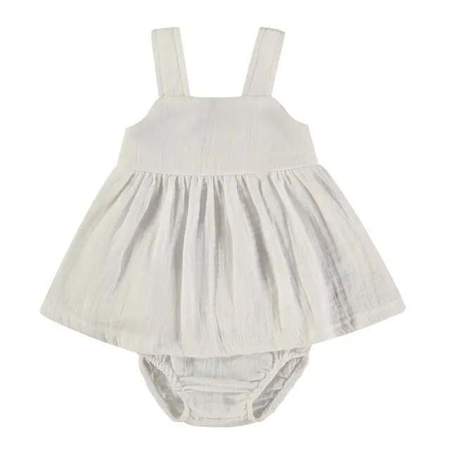 Wonderlife 161034 Vestito con Mutandina Bianco 12 Mesi in cotone