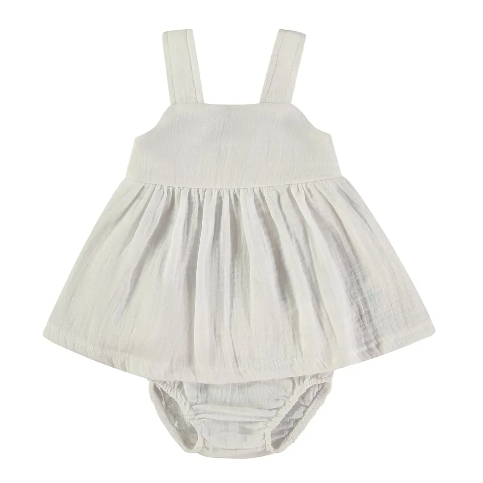 Wonderlife 161034 Vestito con Mutandina Bianco 12 Mesi in cotone