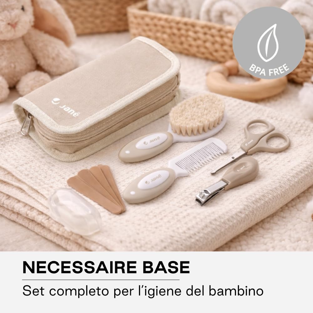 Jané set igiene bambino 8 pezzi beige