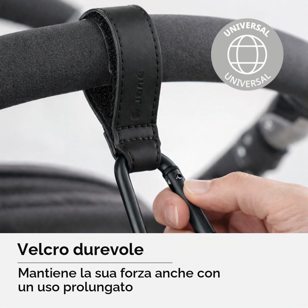 Jané Ganci Universali Passeggino Nero Set 2 Pezzi 5 kg