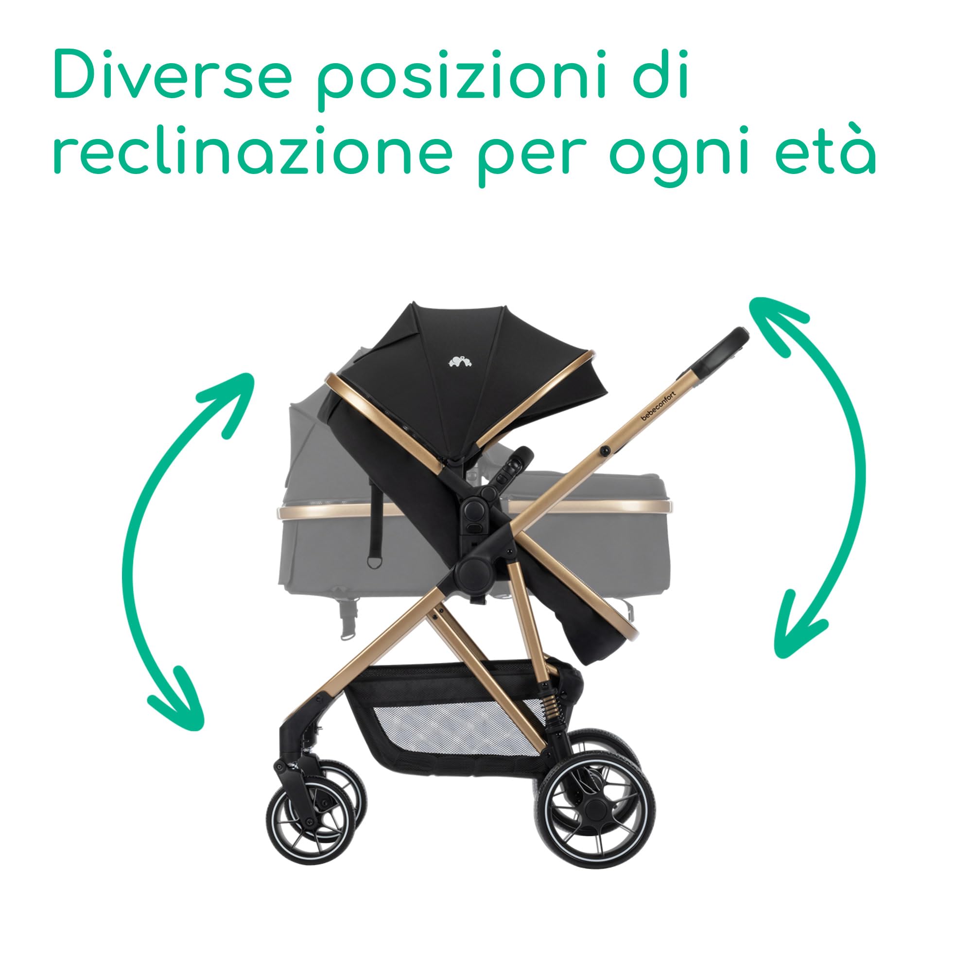 Bebé Confort Zaria Trio passeggino 3 in 1 nero oro i-Size