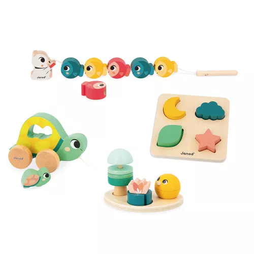 Janod Box 18 Mesi set giochi legno multisensoriale