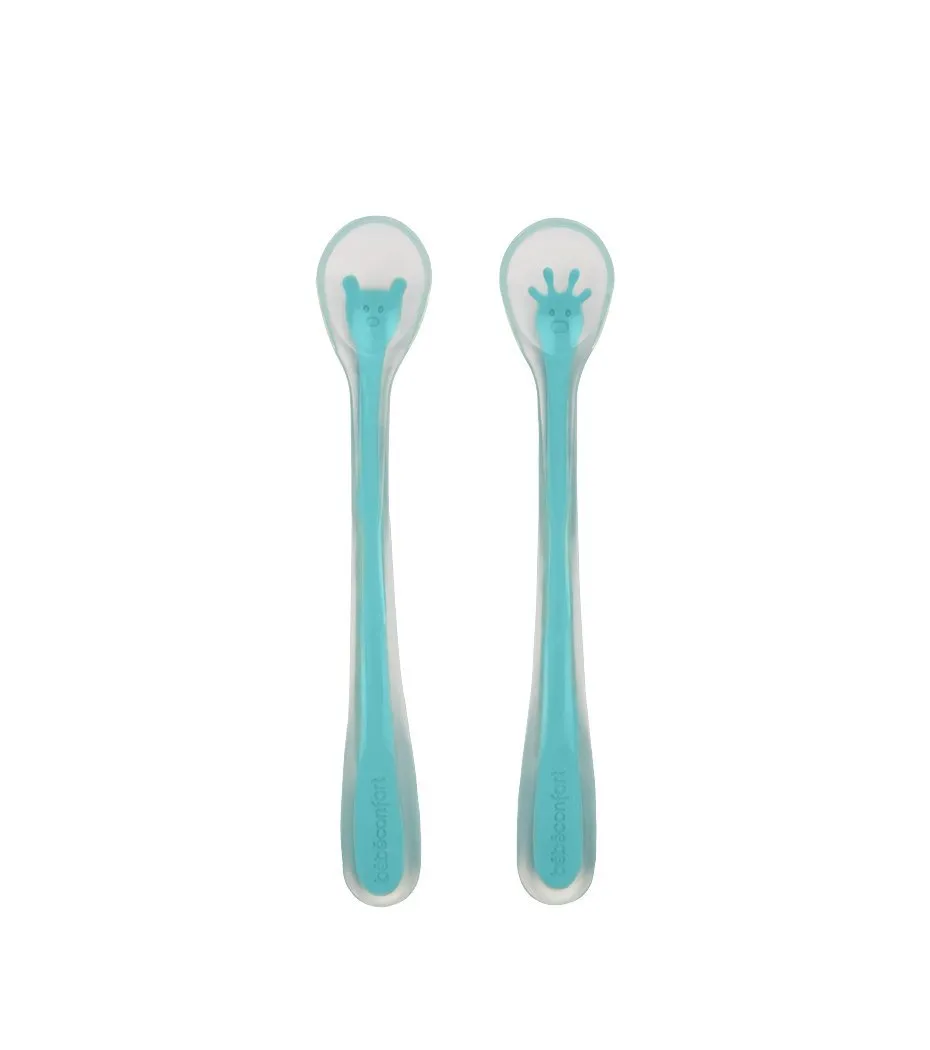 Bebé Confort Set 2 Cucchiai Silicone Morbido Primi Pasti