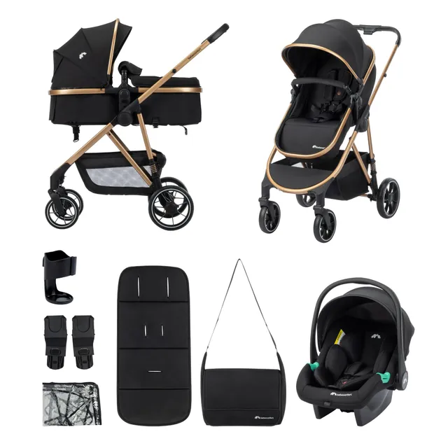 Bebé Confort Zaria Trio passeggino 3 in 1 nero oro i-Size