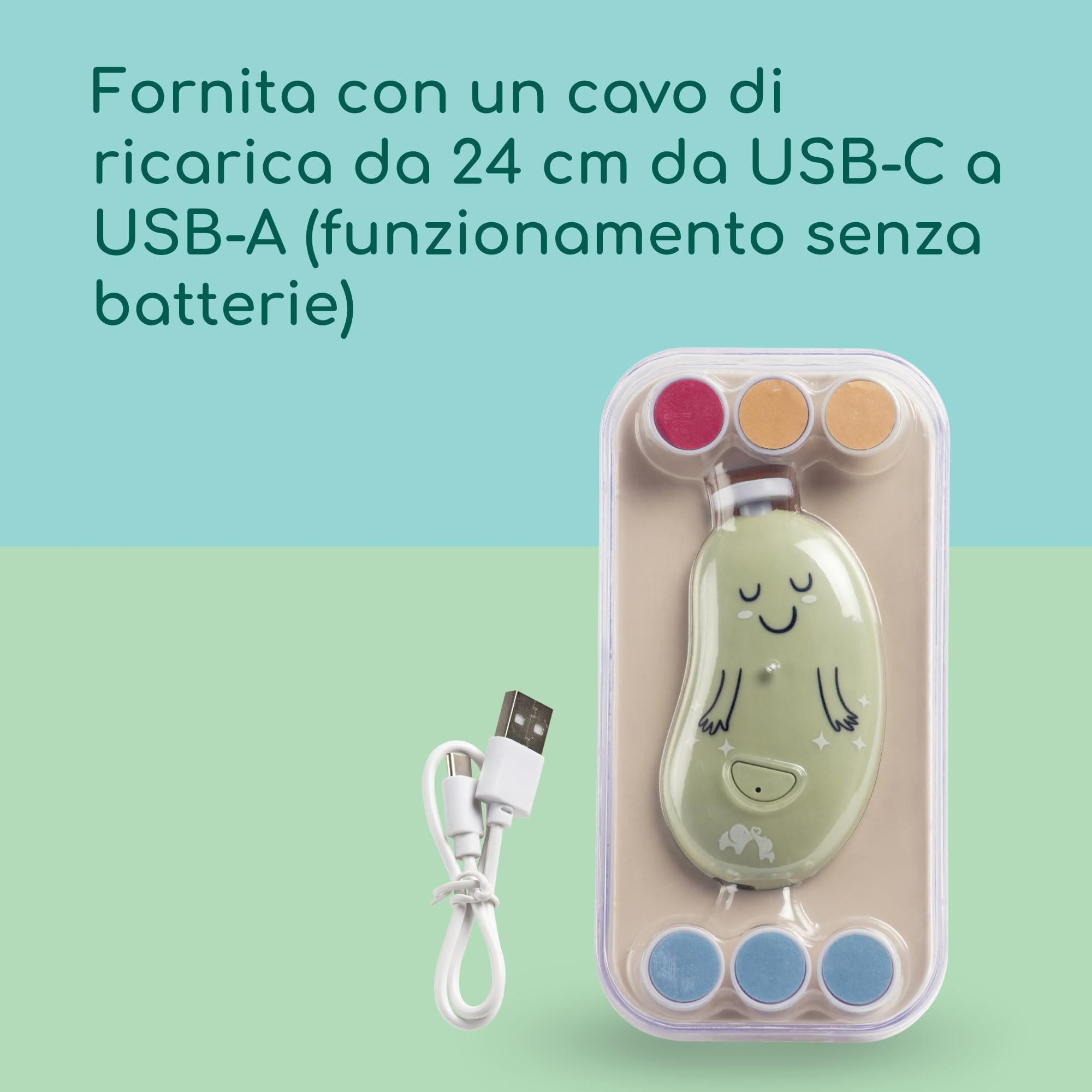 Bebé Confort Lima Elettrica Unghie Neonato Verde USB-C