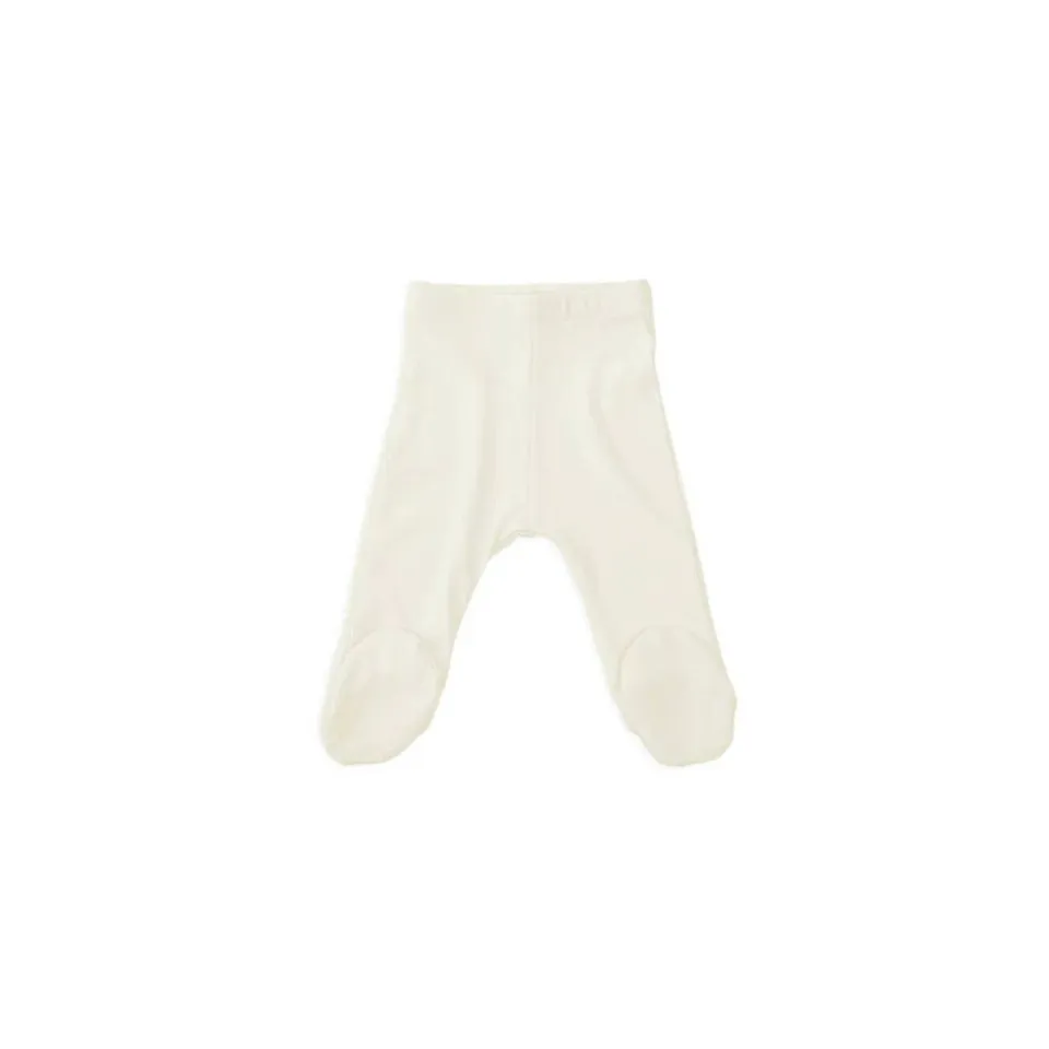 Bamboom Pure pantaloncino prematuro 00M con piedini panna bambù