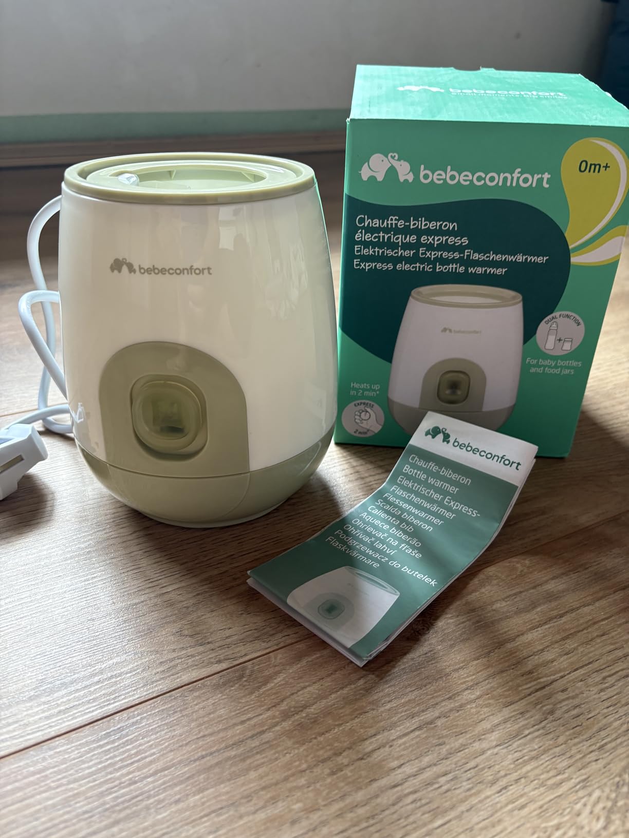 Bebé Confort Express scaldabiberon elettrico bianco verde oliva