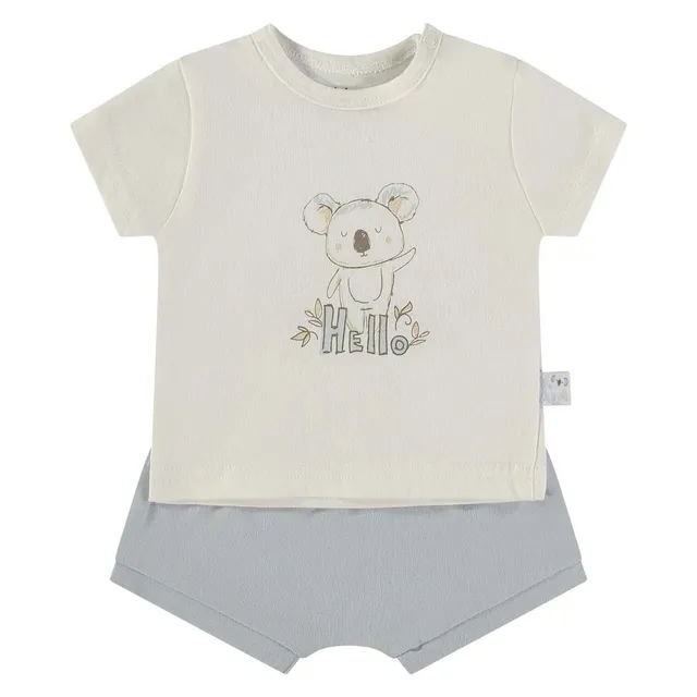 Wonderlife 160436 completo neonato 2 pezzi celeste cotone