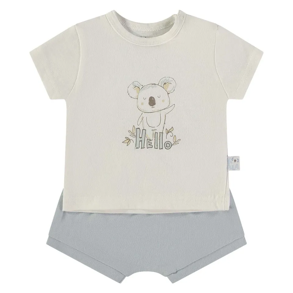 Wonderlife 160436 completo neonato 2 pezzi celeste cotone