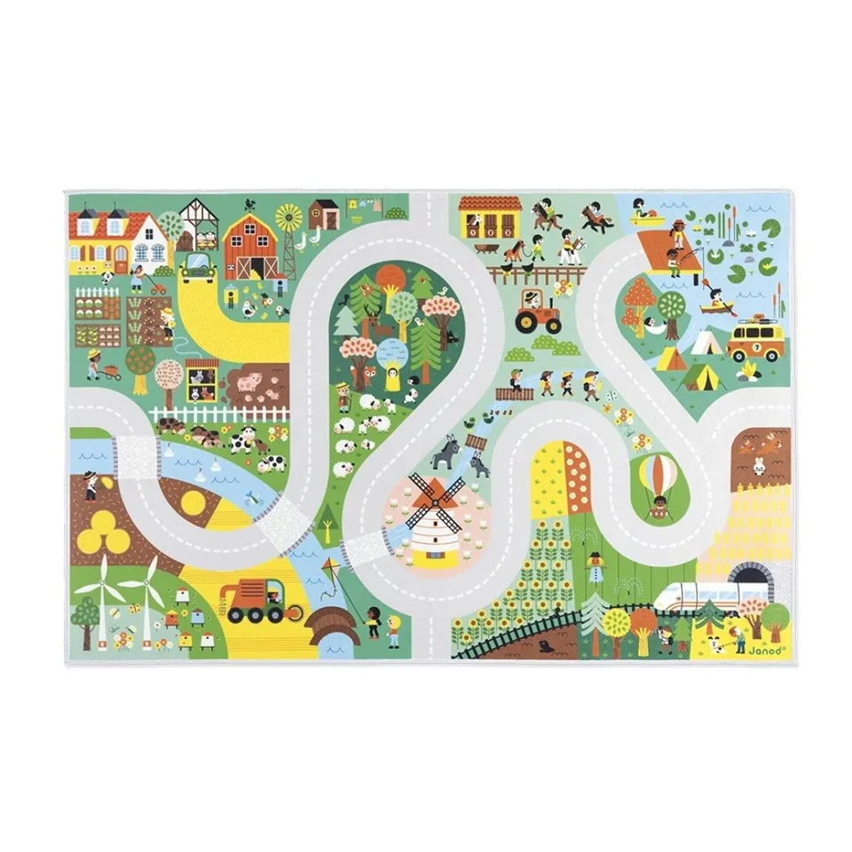 Janod Cross Roads tappeto gioco campagna 120x78 antiscivolo