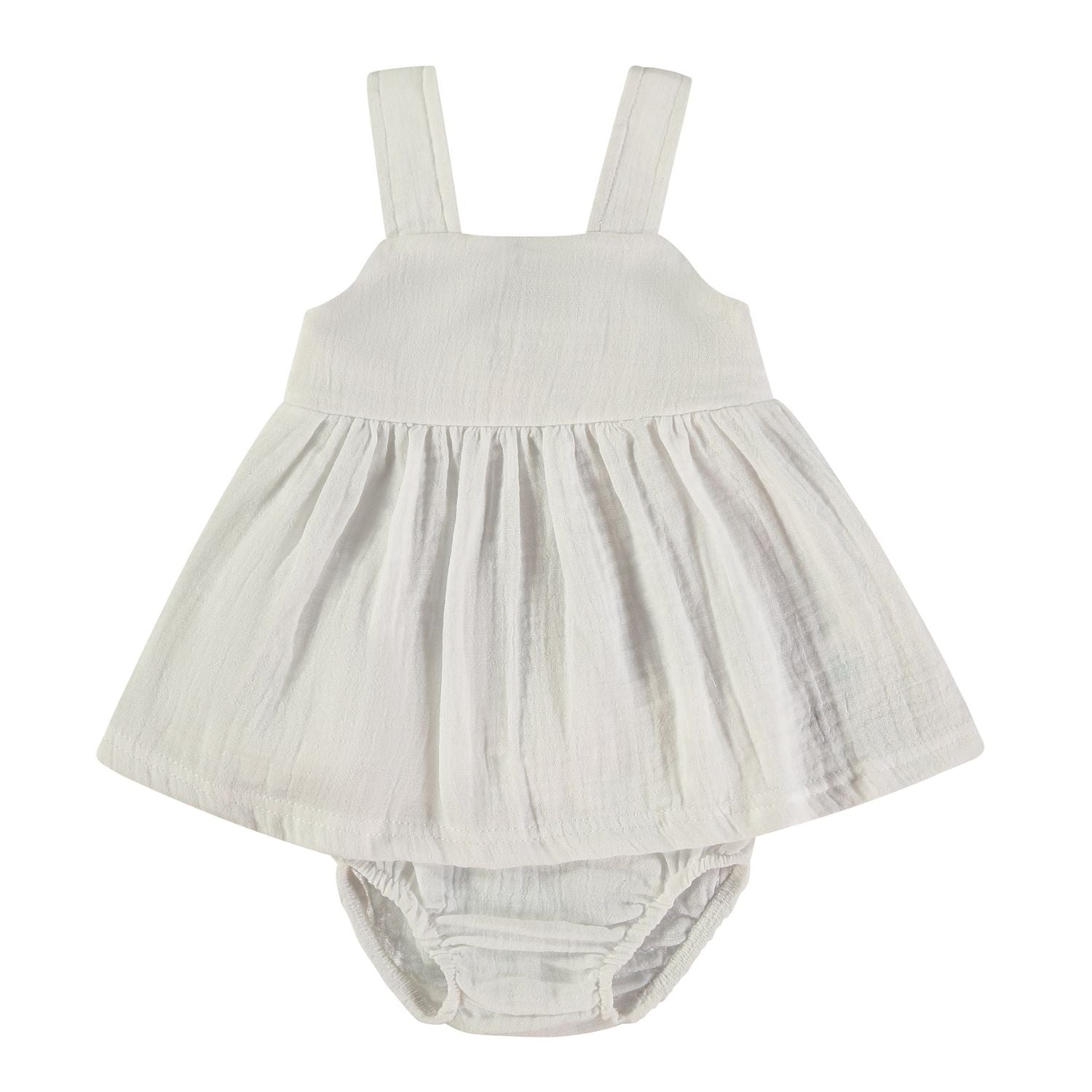 Wonderlife 161034 Vestito con Mutandina Bianco 12 Mesi in cotone