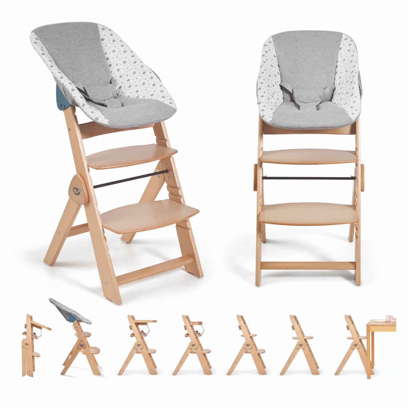 Innovaciones MS Full seggiolone legno pieghevole 3 in 1