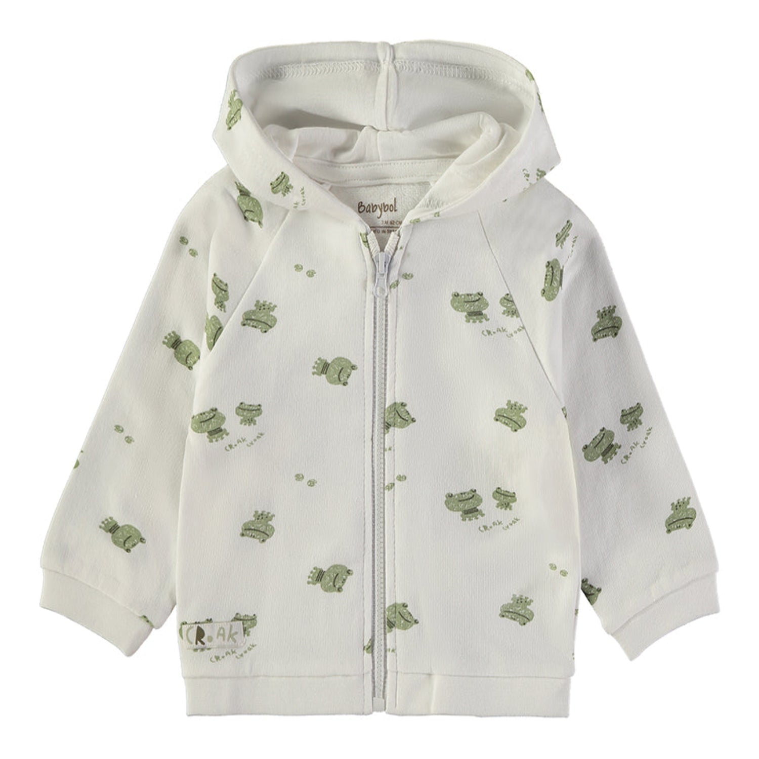 Wonderlife Croak 160064 felpa neonato zip cotone kaki