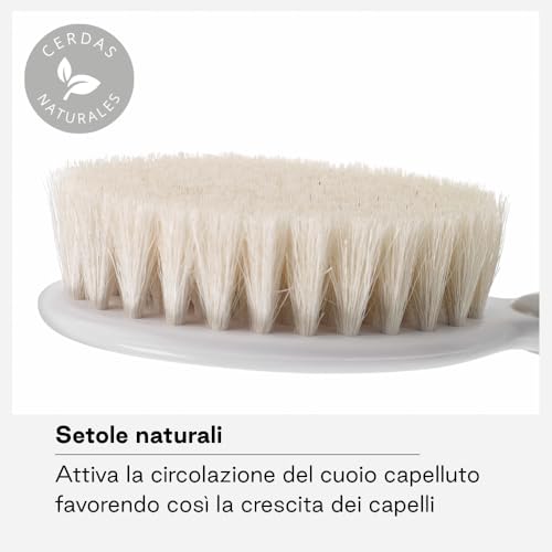 Jané set spazzola pettine neonato Beige setole naturali