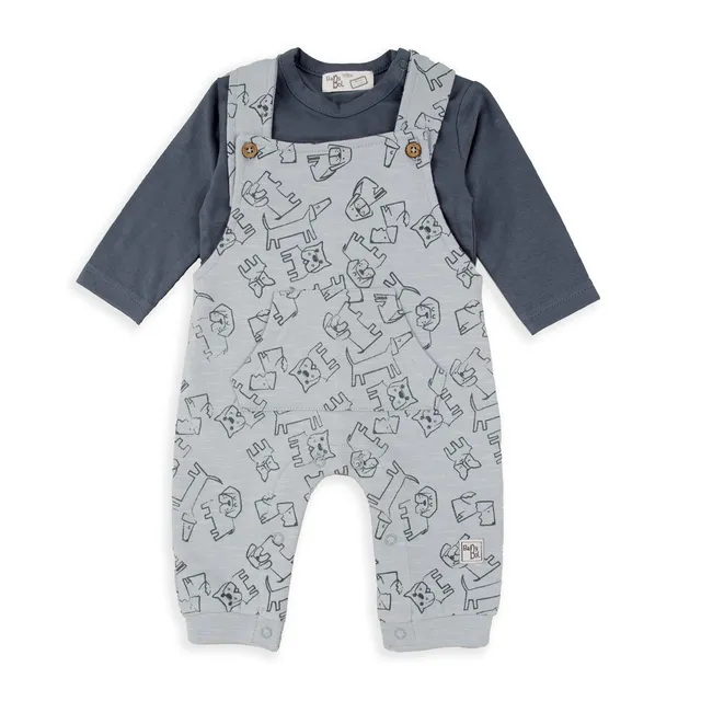 Wonderlife Doggies 250838 completo 2 pezzi salopette cotone