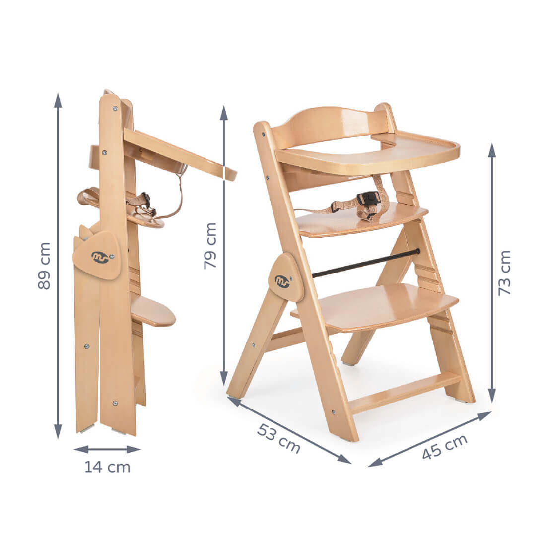 Innovaciones MS Full Plus seggiolone legno pieghevole vassoio