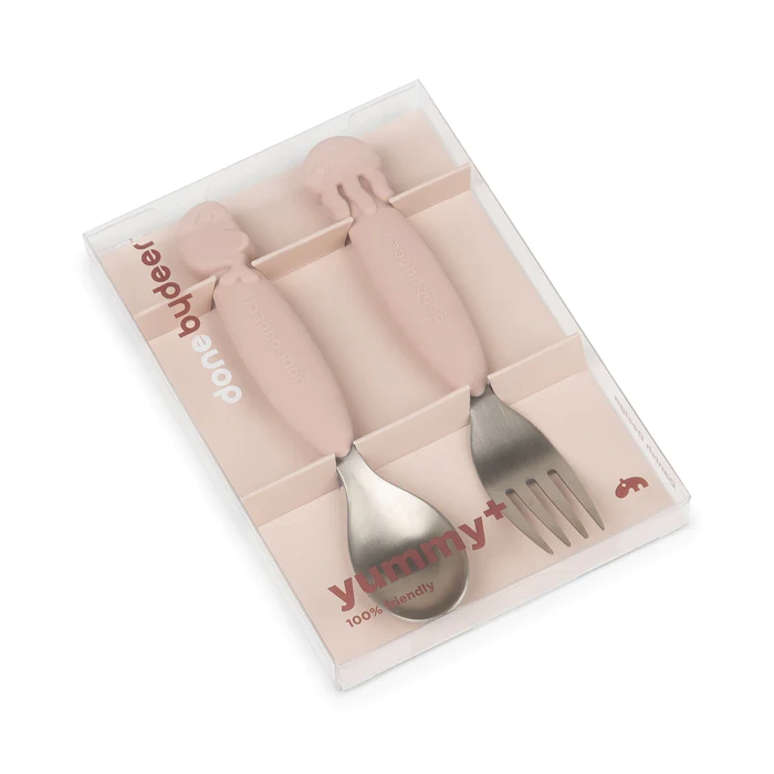 Done by Deer posate bambini antiscivolo powder 2 pezzi